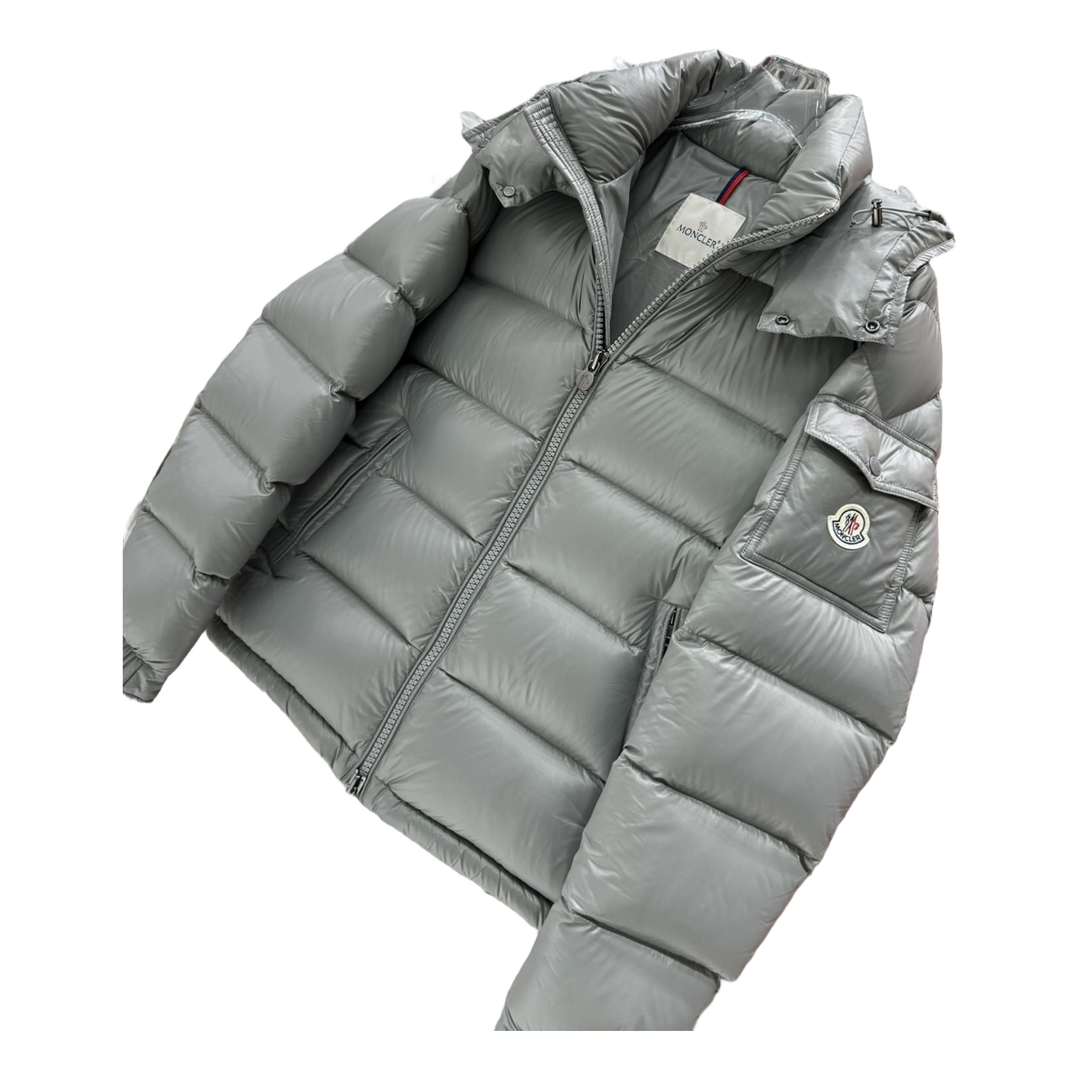 Moncler Maya Hooded Puffer Jacket | Gray | Premium Down