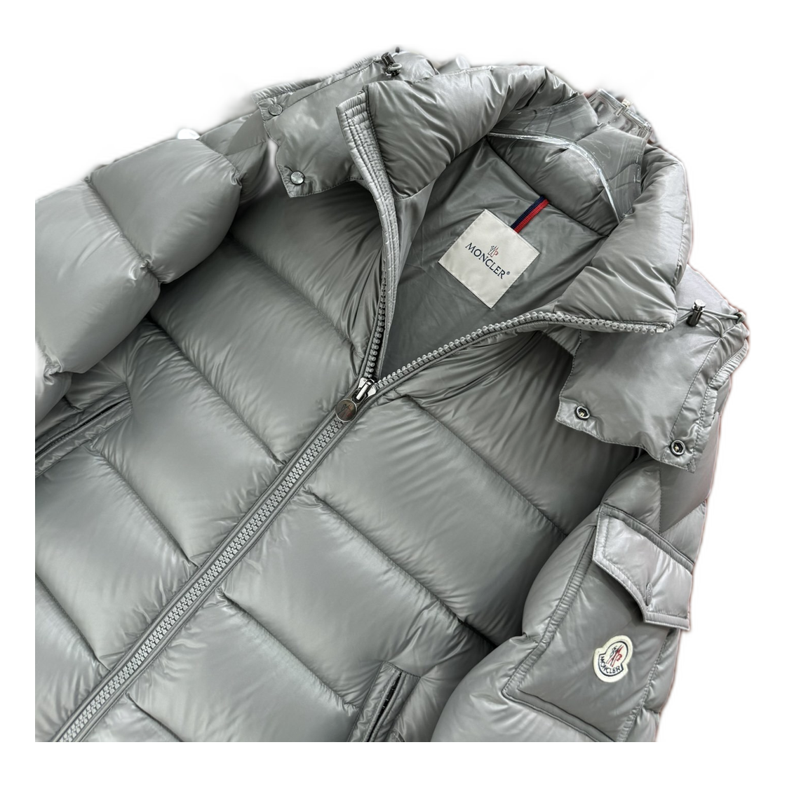 Moncler Maya Hooded Puffer Jacket | Gray | Premium Down