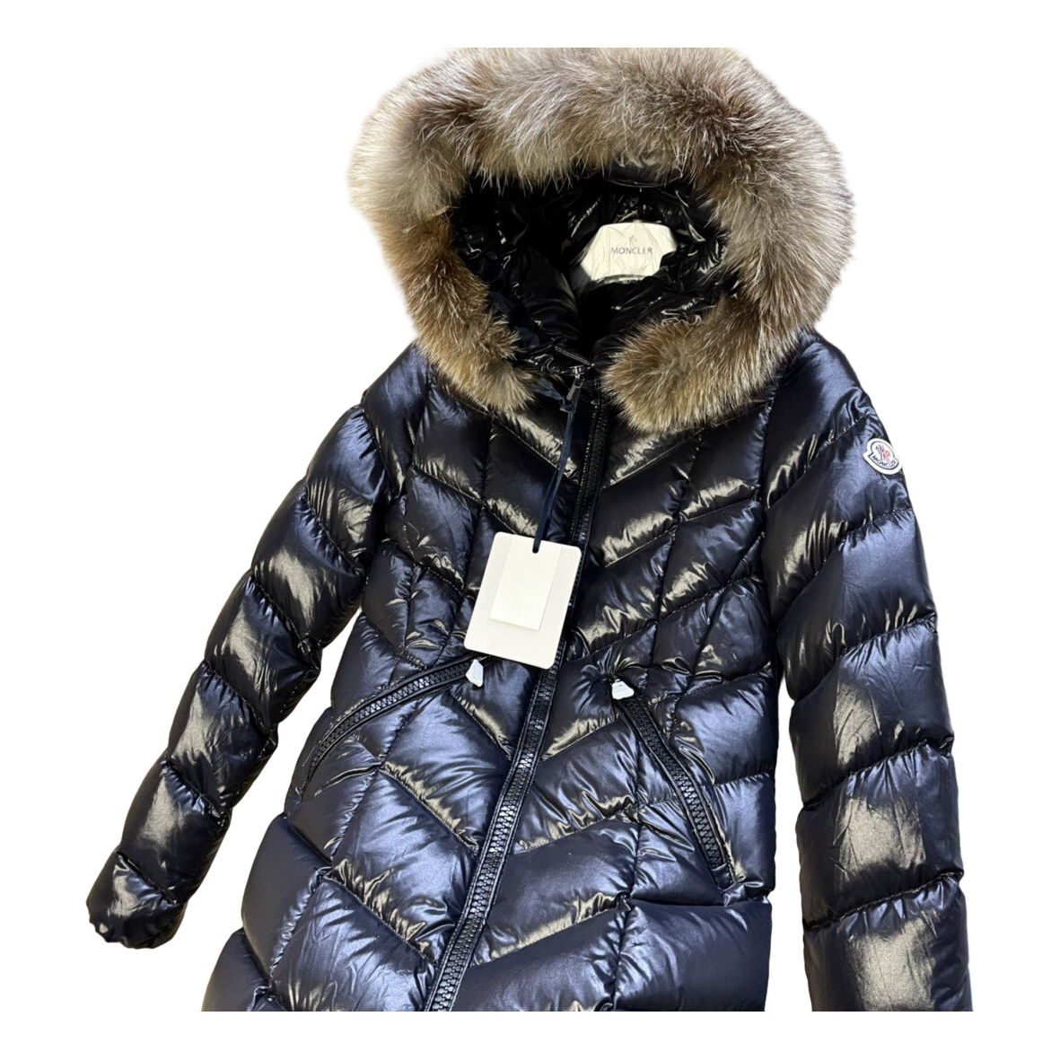 Moncler Fulmarus Chevron-Quilted Hooded Puffer Coat | Black | Premium Down
