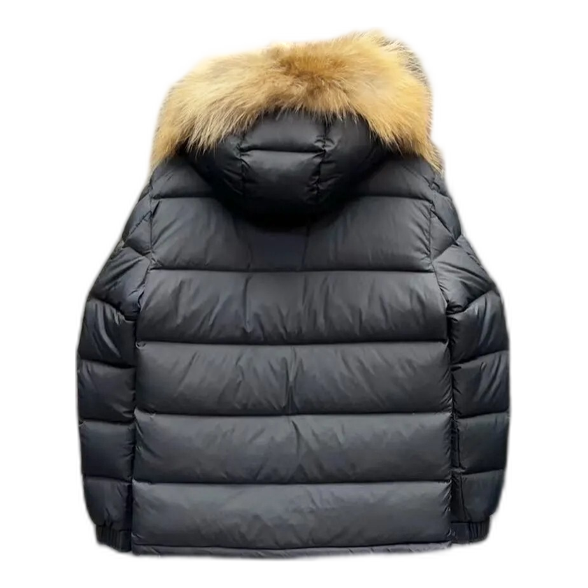 Moncler Fur-Trim Hooded Short Puffer Jacket | Black | Premium Down