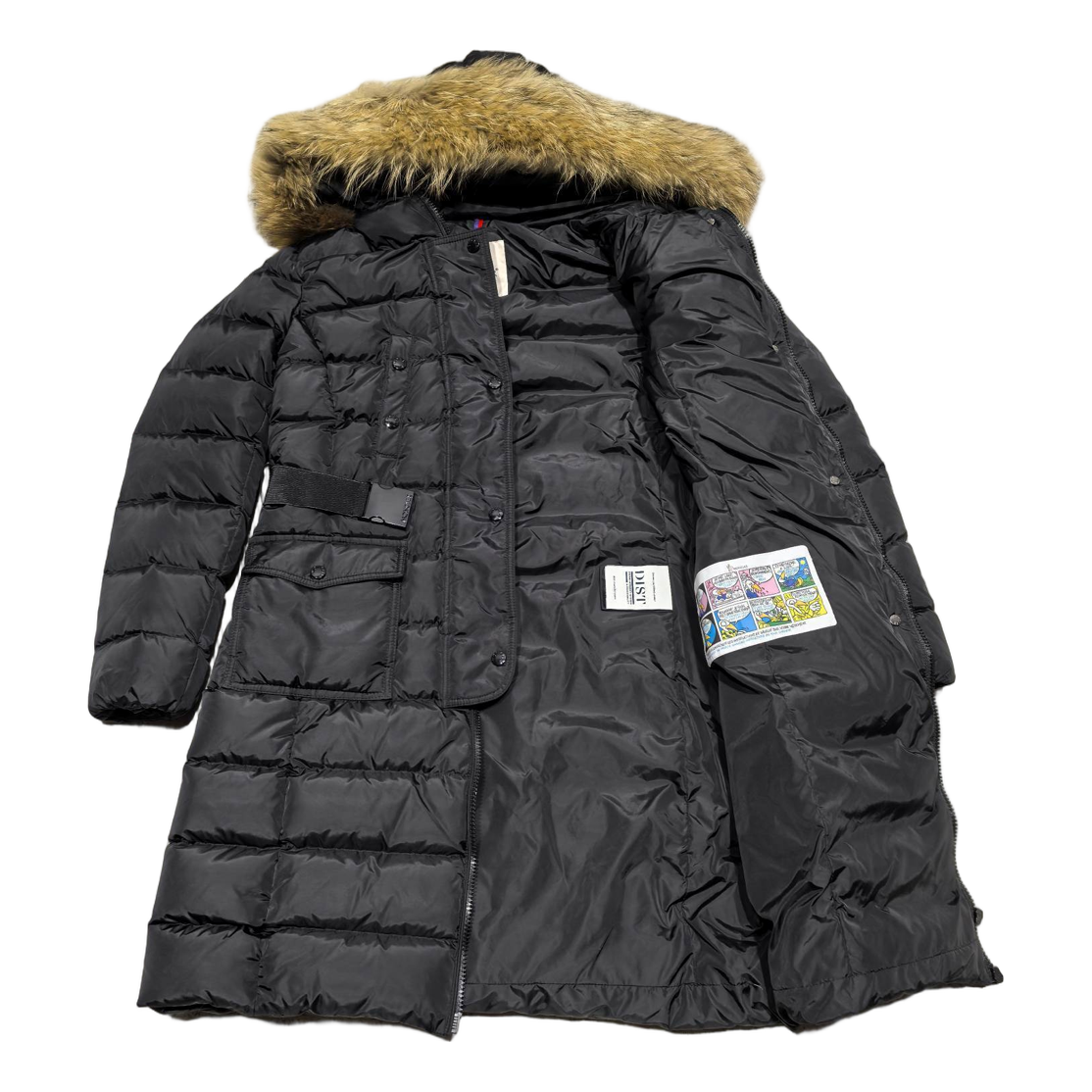 Moncler Four-Pocket Fur-Trim Hooded Long Puffer Coat | Black | Premium Down