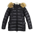 Moncler Four-Pocket Belted Fur-Trim Puffer Jacket | Black | Premium Down
