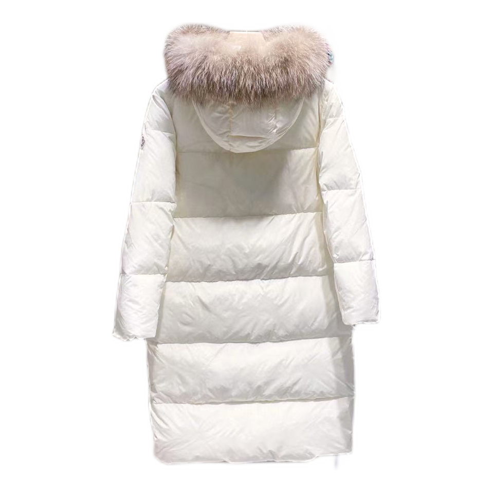 Moncler Marrionnier Long Puffer Coat | Ivory | Premium Down