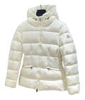 Moncler Fitted Hooded Short Puffer Jacket | Ivory | Premium Down