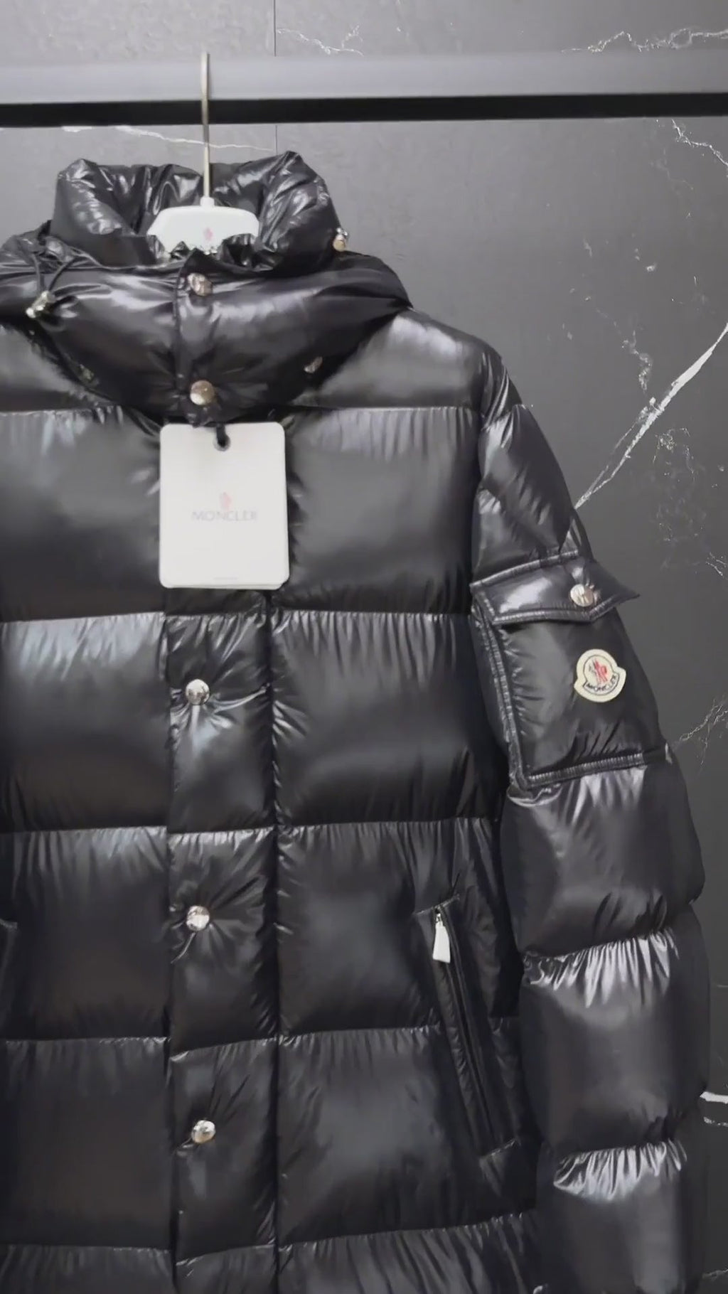 Moncler Hanoverian Glossy Hooded Long Puffer Coat | Premium Down