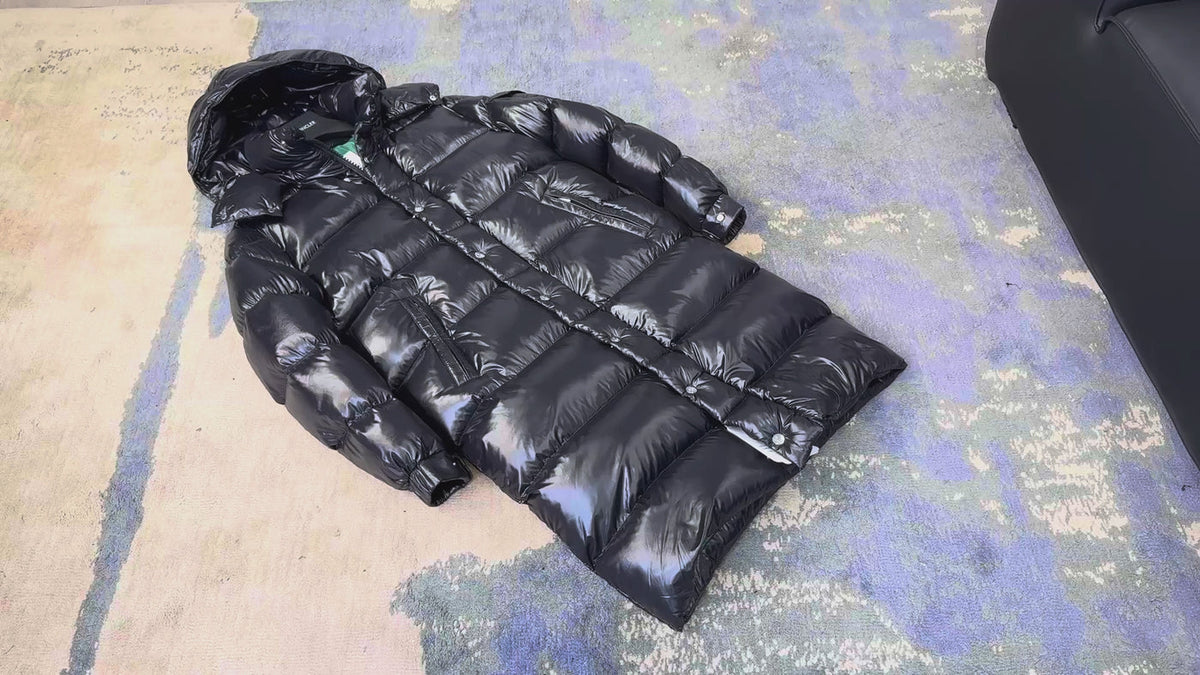 Moncler Hanoverian Glossy Hooded Long Puffer Coat | Premium Down