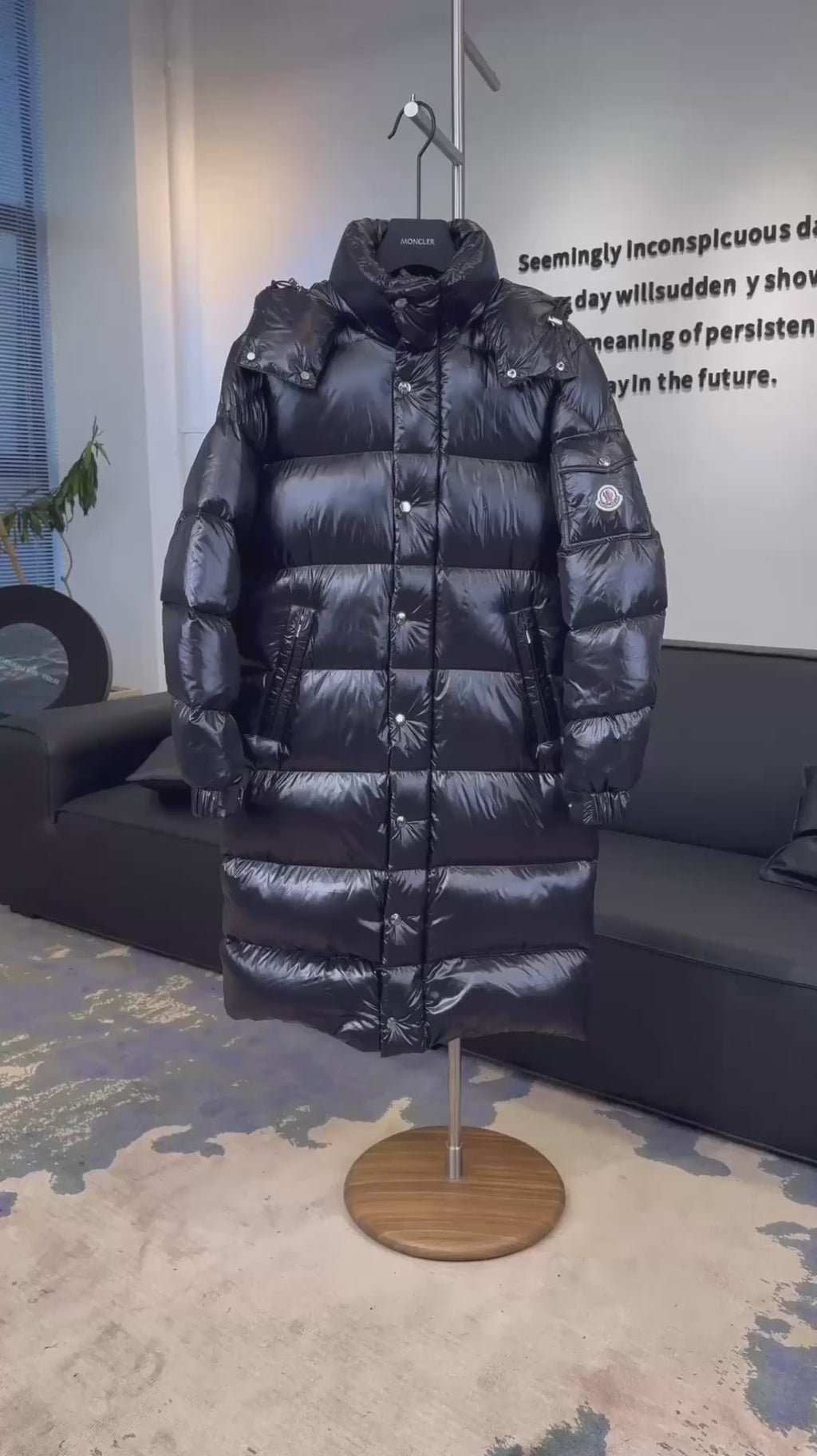 Moncler Hanoverian Glossy Hooded Long Puffer Coat | Premium Down