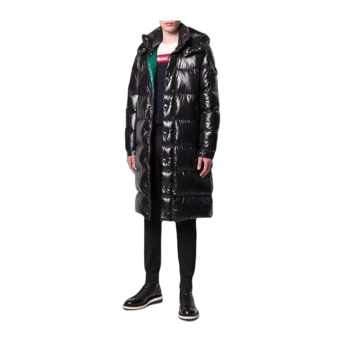 Moncler Hanoverian Glossy Hooded Long Puffer Coat | Premium Down