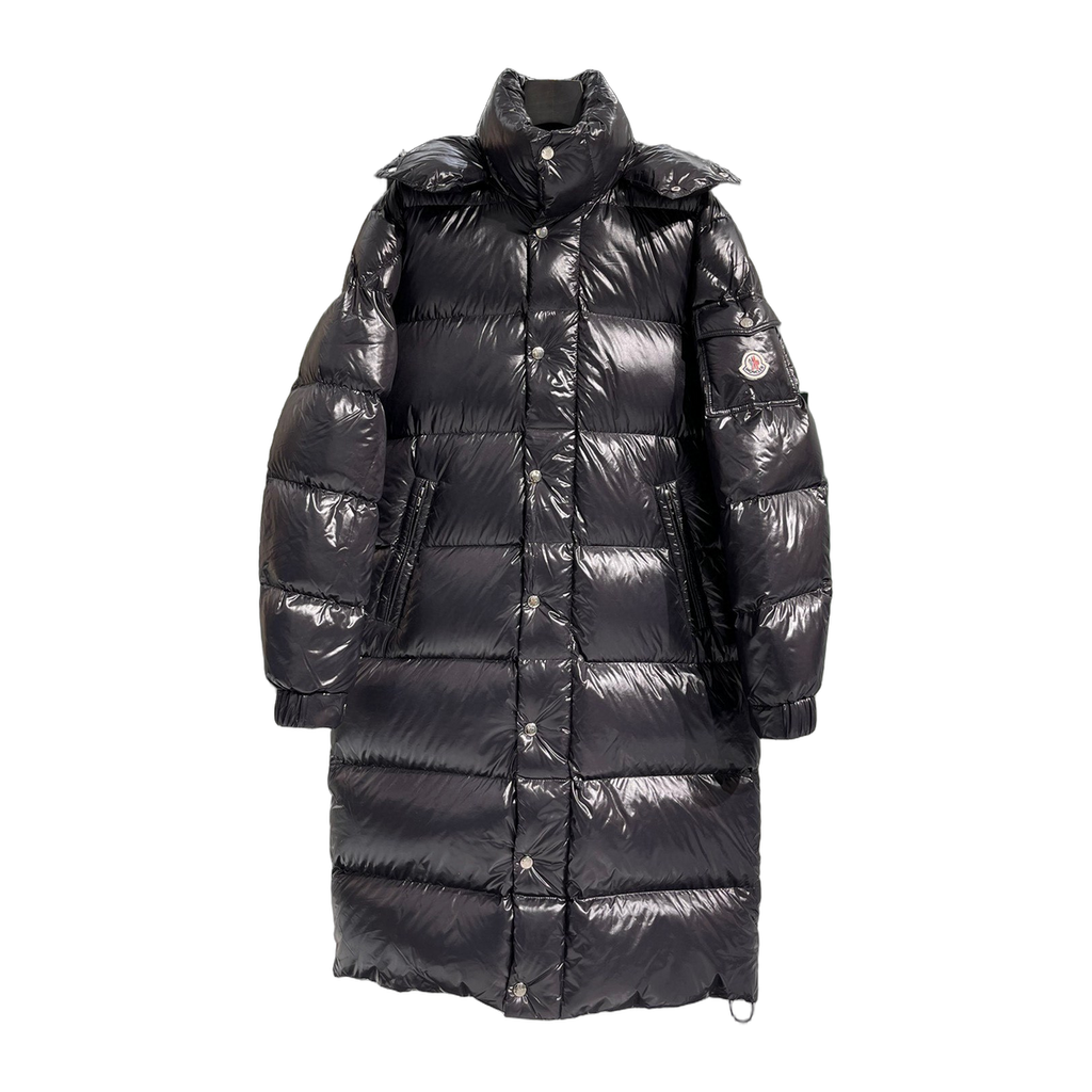 Moncler Hanoverian Glossy Hooded Long Puffer Coat | Premium Down