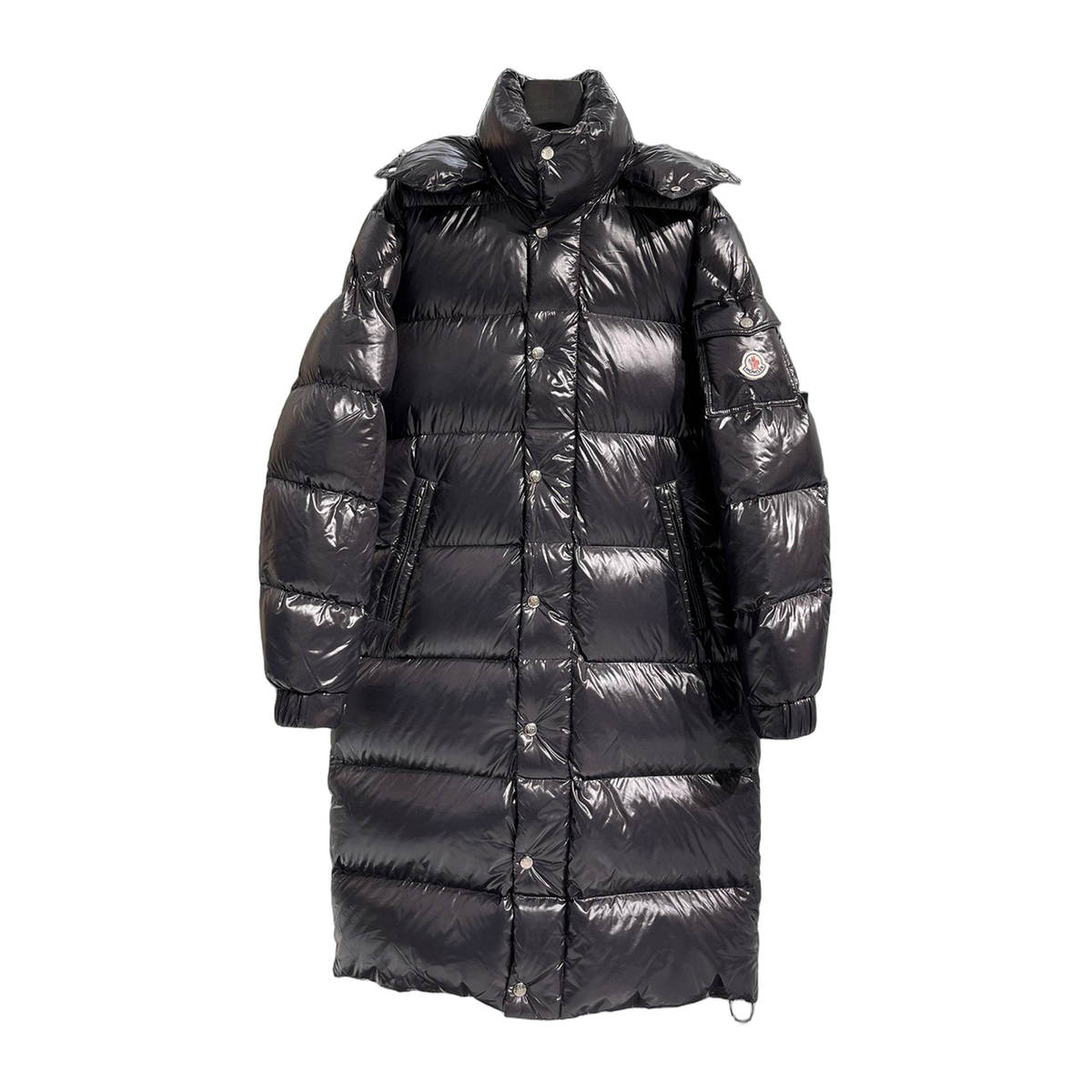 Moncler Hanoverian Glossy Hooded Long Puffer Coat | Premium Down