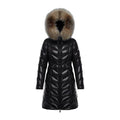 Moncler Fulmarus Chevron-Quilted Fur-Trim Long Coat | Premium Down