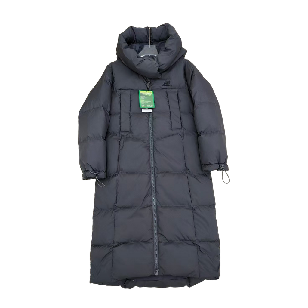 New Balance Hooded Long Puffer Coat | Black | Insulated
