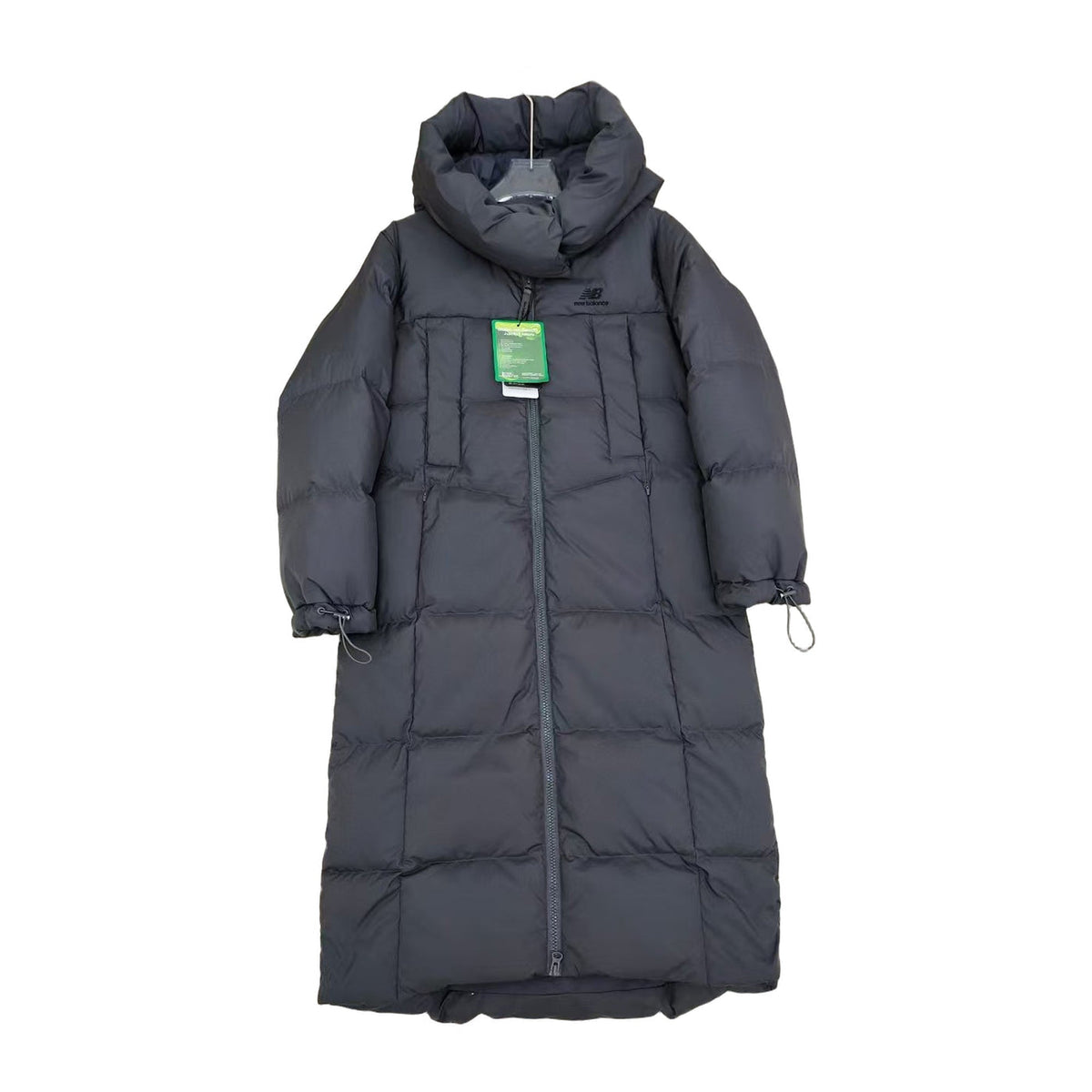 New Balance Hooded Long Puffer Coat | Black | Insulated