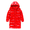 Moncler Hanoverian Glossy Hooded Long Puffer Coat | Red | Premium Down