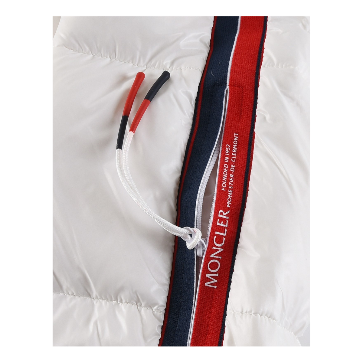 Moncler Tricolour Sleeve-Stripe Glossy Hooded Puffer Jacket | Premium Down