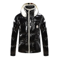 Moncler Contrast-Trim Glossy Hooded Puffer Jacket | Premium Down