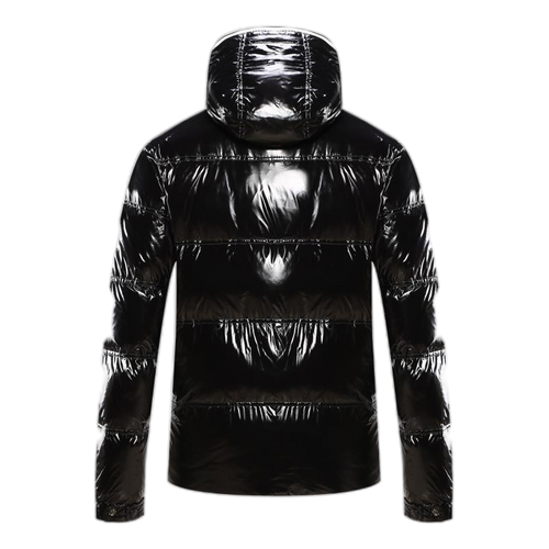 Moncler Contrast-Trim Glossy Hooded Puffer Jacket | Premium Down