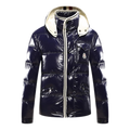 Moncler Contrast-Trim Glossy Hooded Puffer Jacket | Premium Down