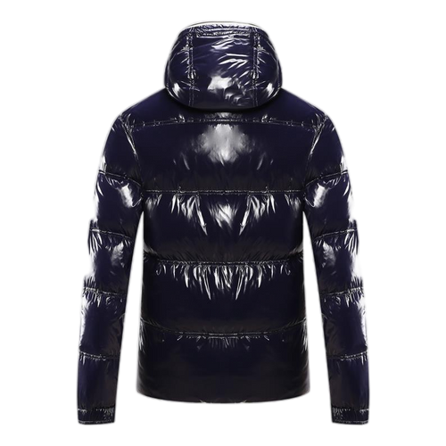 Moncler Contrast-Trim Glossy Hooded Puffer Jacket | Premium Down