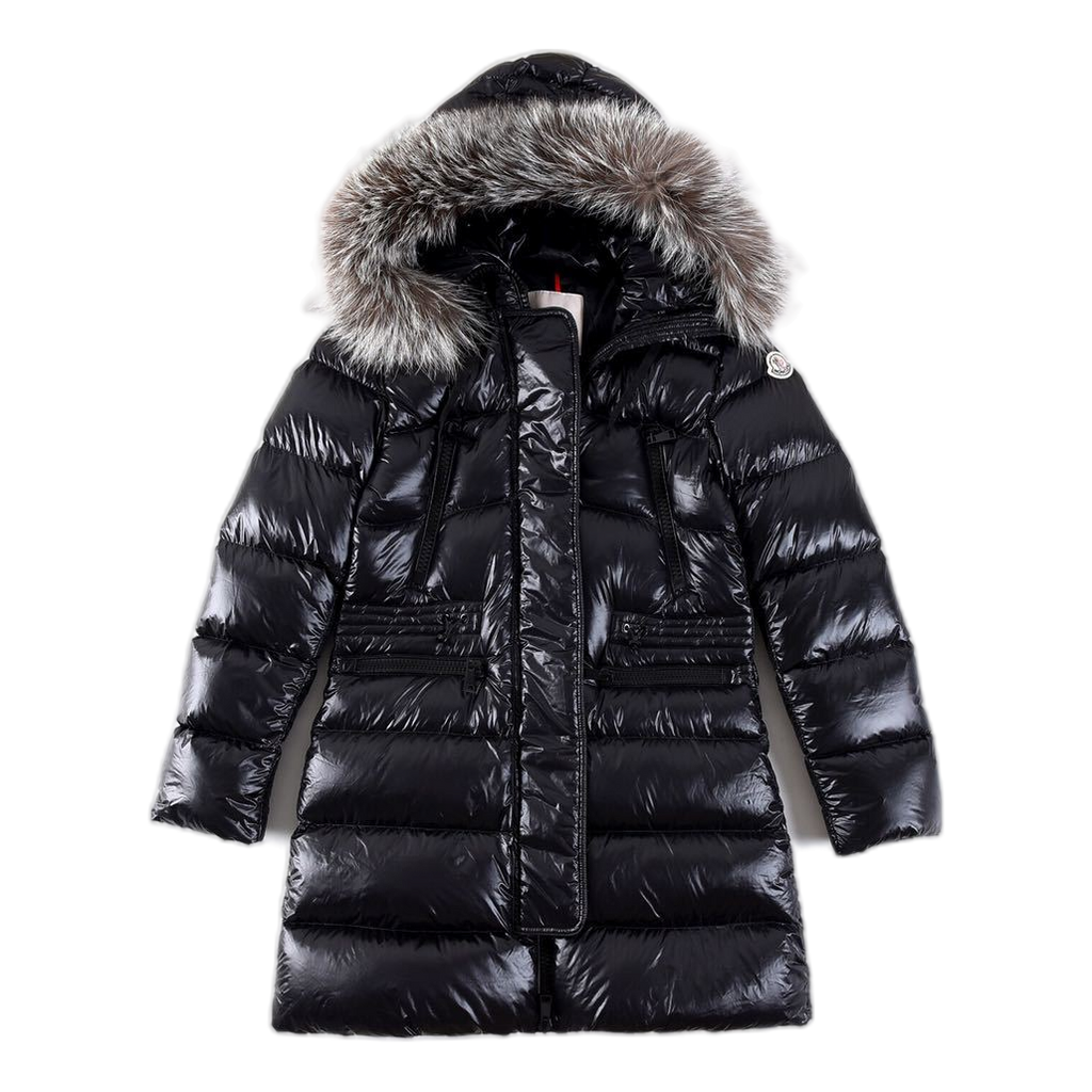 Moncler Fur-Trim Drawstring-Waist Long Puffer Jacket | Premium Down
