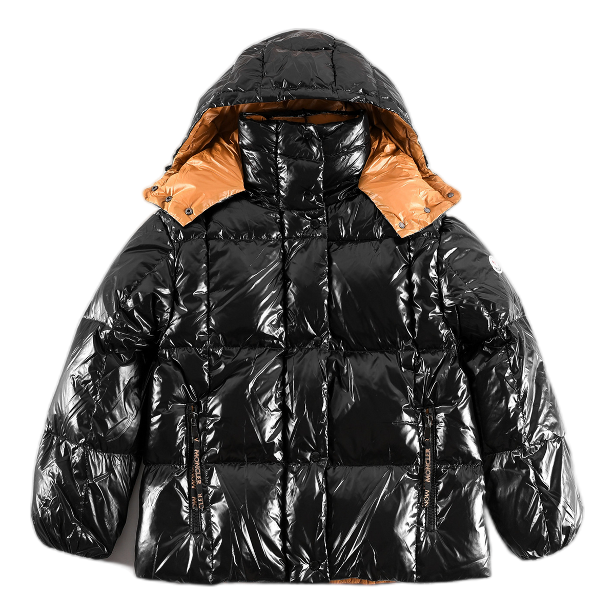 Moncler Copper-Lined Glossy Short Puffer Jacket | Black | Premium Down
