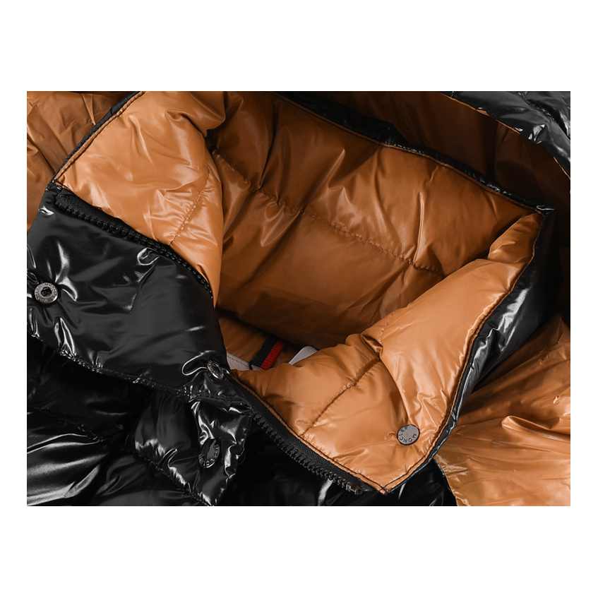 Moncler Copper-Lined Glossy Short Puffer Jacket | Black | Premium Down