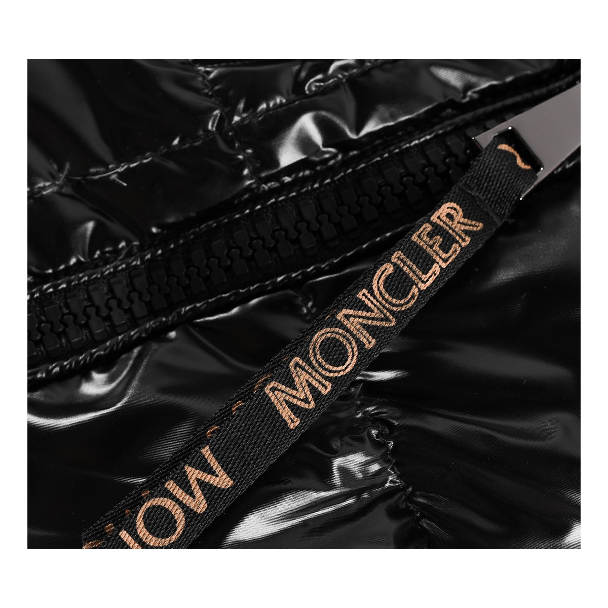 Moncler Copper-Lined Glossy Short Puffer Jacket | Black | Premium Down