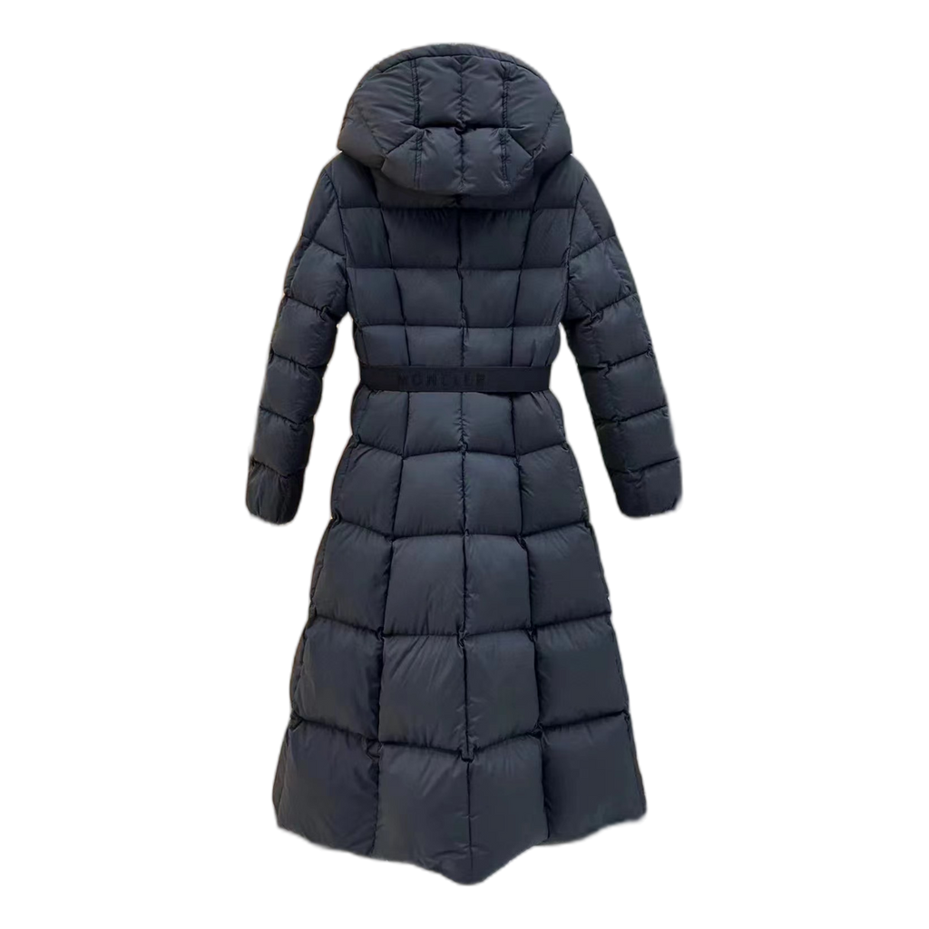 Moncler Drawstring-Hood Fitted Long Puffer Coat | Black | Premium Down