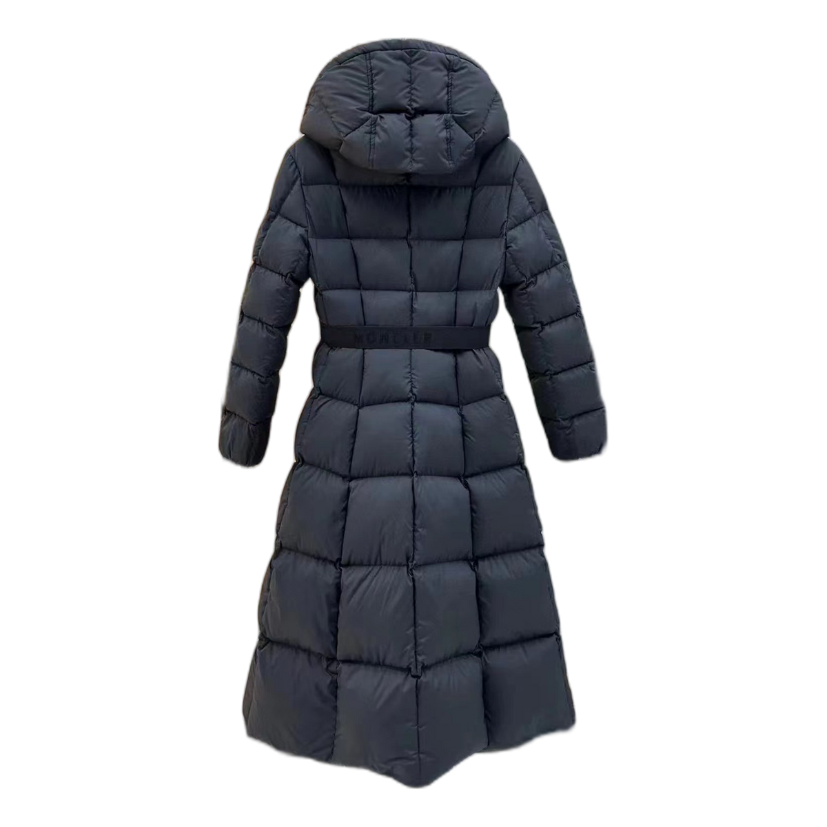 Moncler Drawstring-Hood Fitted Long Puffer Coat | Black | Premium Down