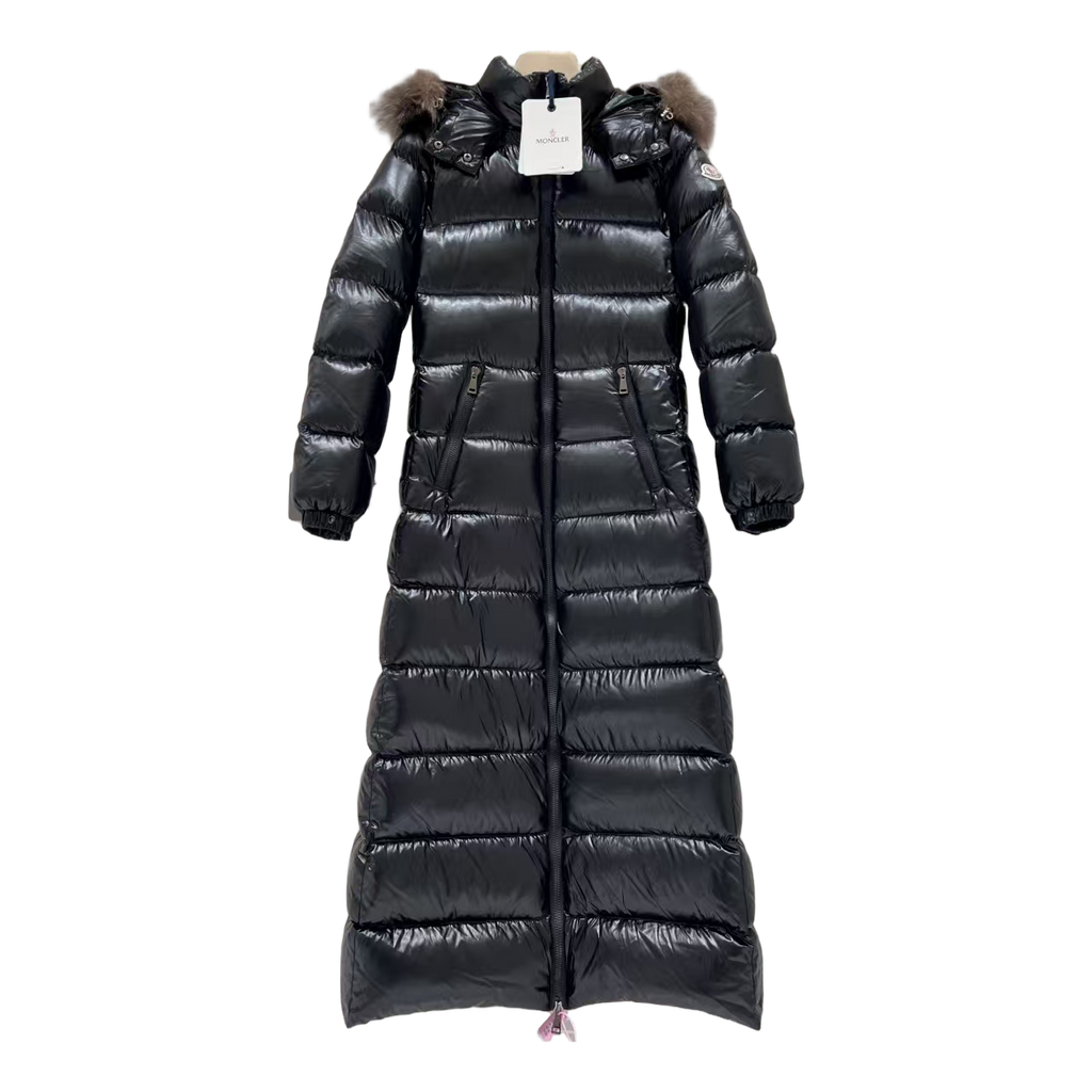 Moncler Hudson Fur-Trim Long Puffer Coat | Premium Down
