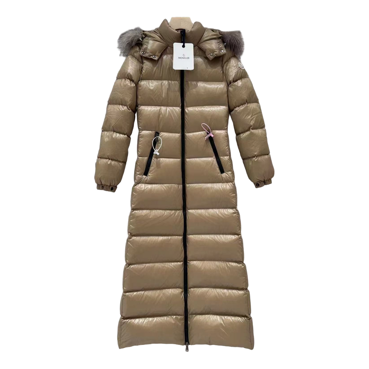 Moncler Hudson Fur-Trim Long Puffer Coat | Premium Down