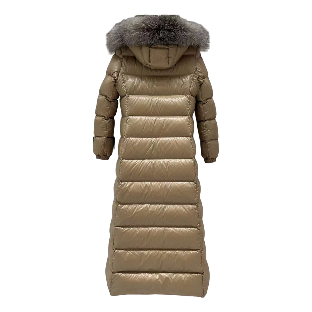 Moncler Hudson Fur-Trim Long Puffer Coat | Premium Down