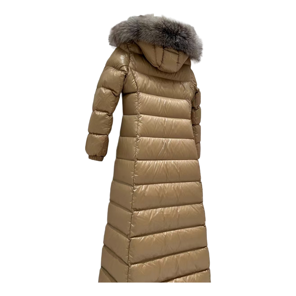 Moncler Hudson Fur-Trim Long Puffer Coat | Premium Down