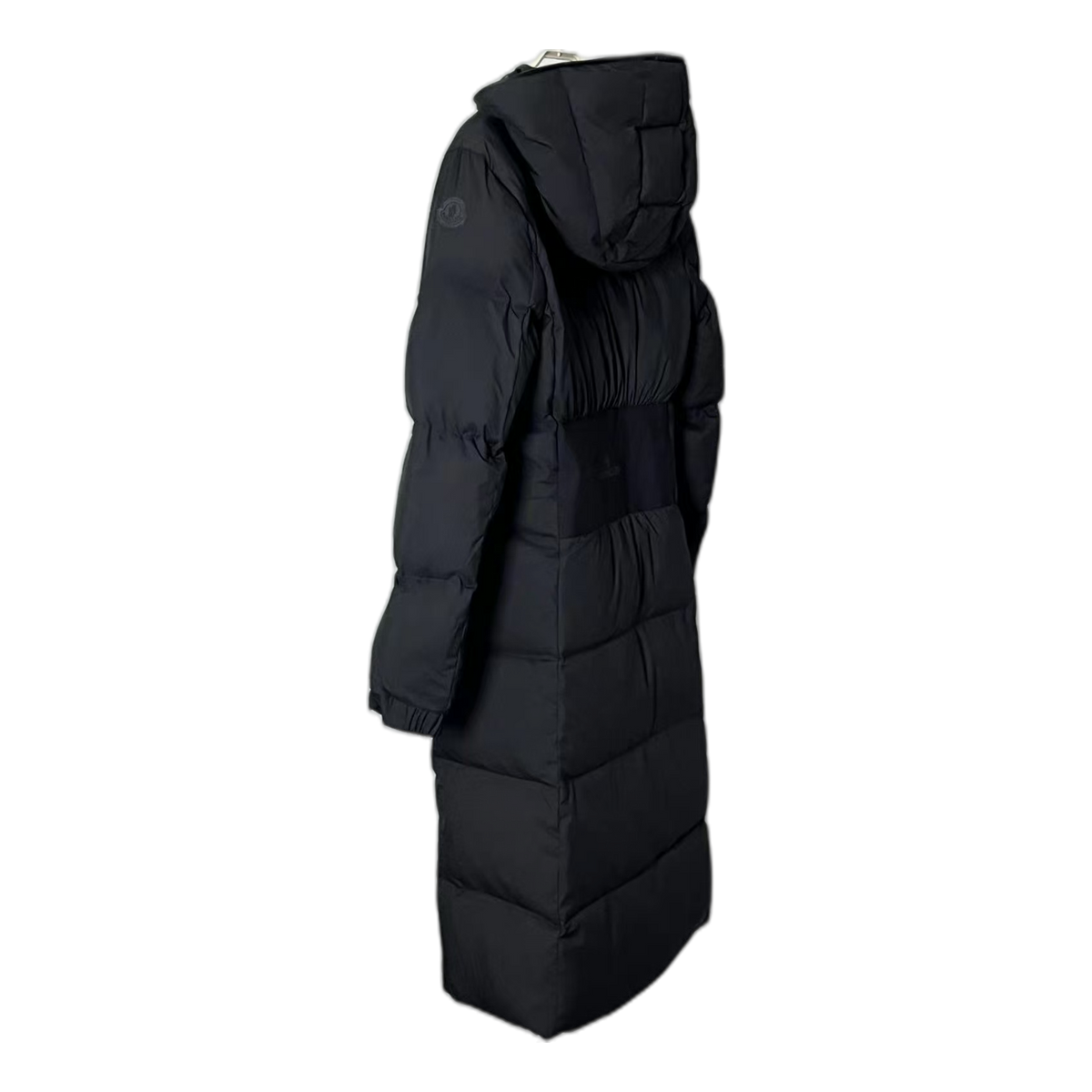 Moncler Matte Zip-Front Hooded Long Puffer Coat | Black | Premium Down