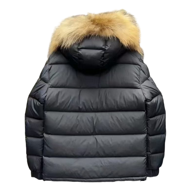 Moncler Fur-Trim Hooded Puffer Jacket | Black | Premium Down