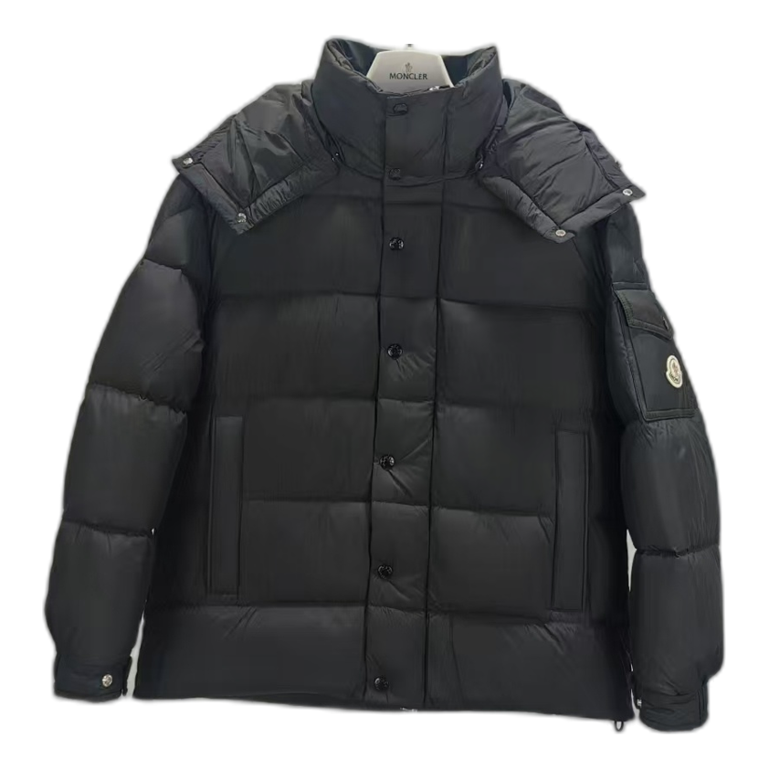 Moncler Matte Snap-Front Hooded Puffer Jacket | Premium Down