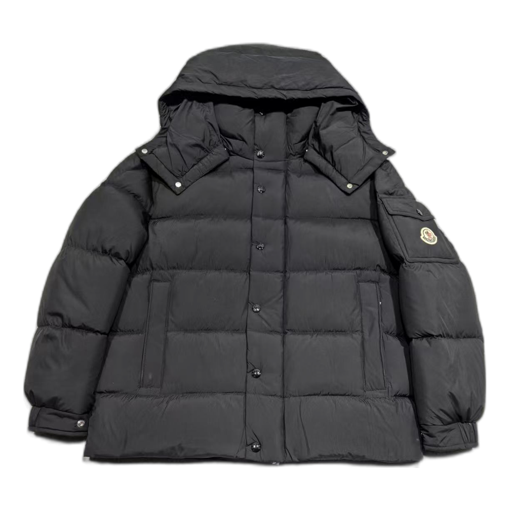 Moncler Matte Snap-Front Hooded Puffer Jacket | Premium Down