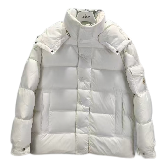 Moncler Matte Snap-Front Hooded Puffer Jacket | Premium Down
