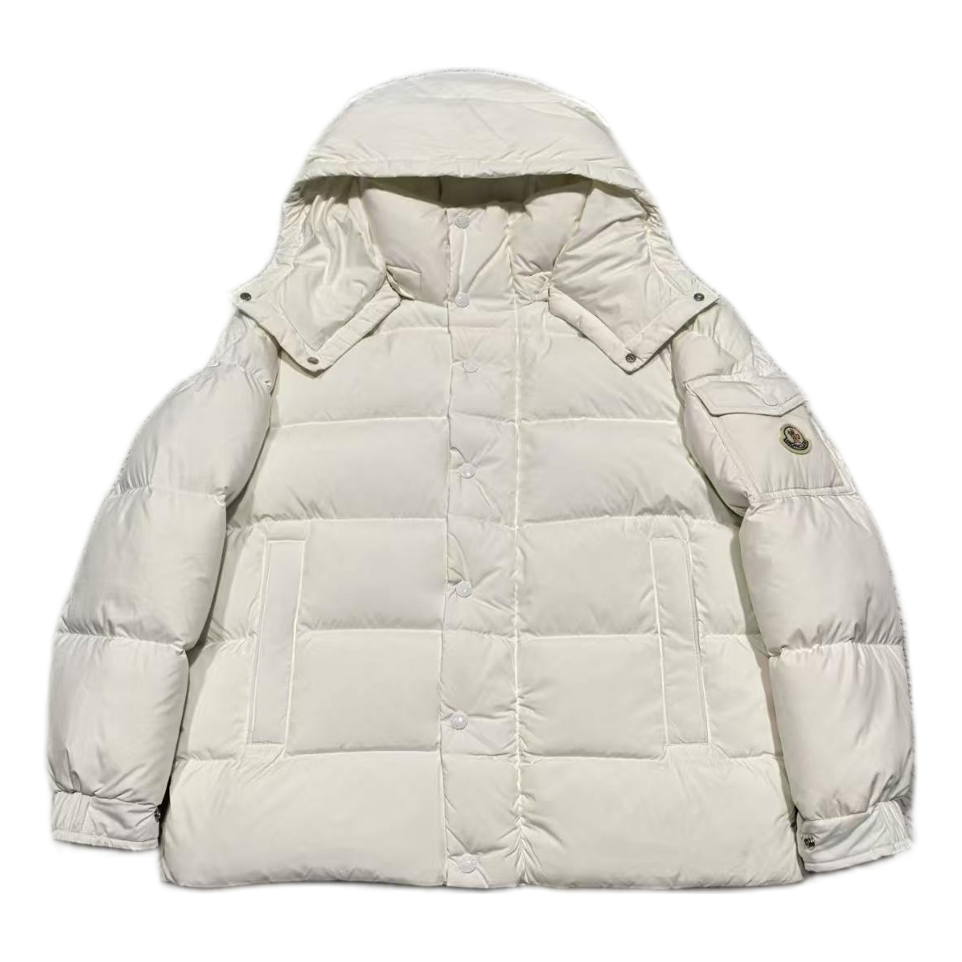 Moncler Matte Snap-Front Hooded Puffer Jacket | Premium Down