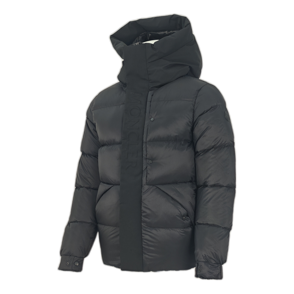 Moncler Tonal-Logo High-Collar Puffer Jacket | Black | Premium Down