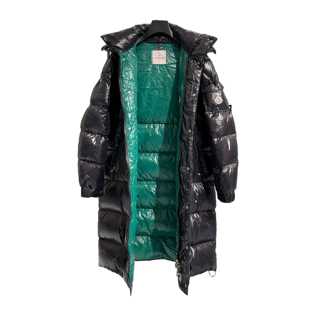 Moncler Hanoverian Glossy Hooded Long Puffer Coat | Premium Down