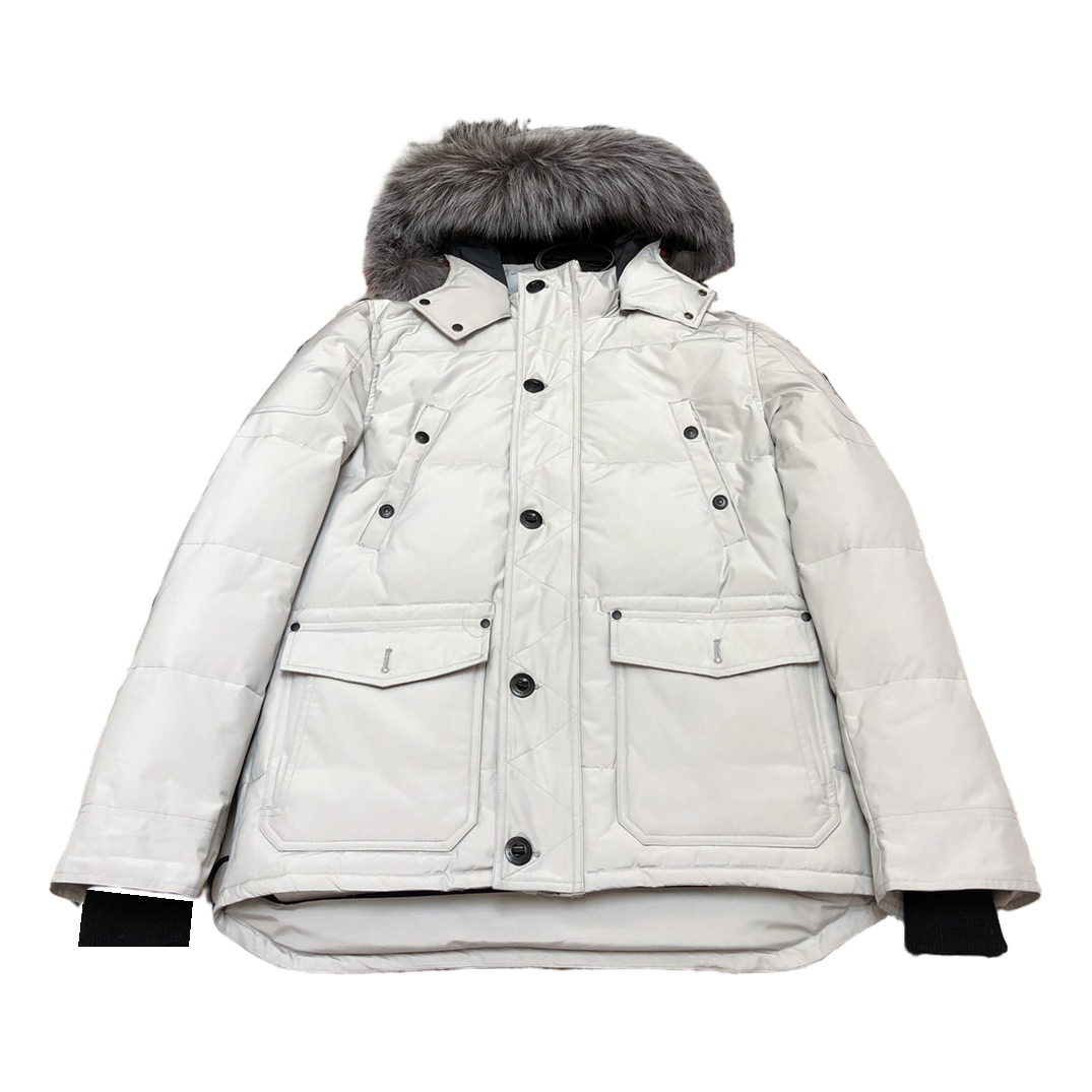 Moose Knuckles Four-Pocket Fur-Trim Hooded Puffer Jacket | Canadian Down