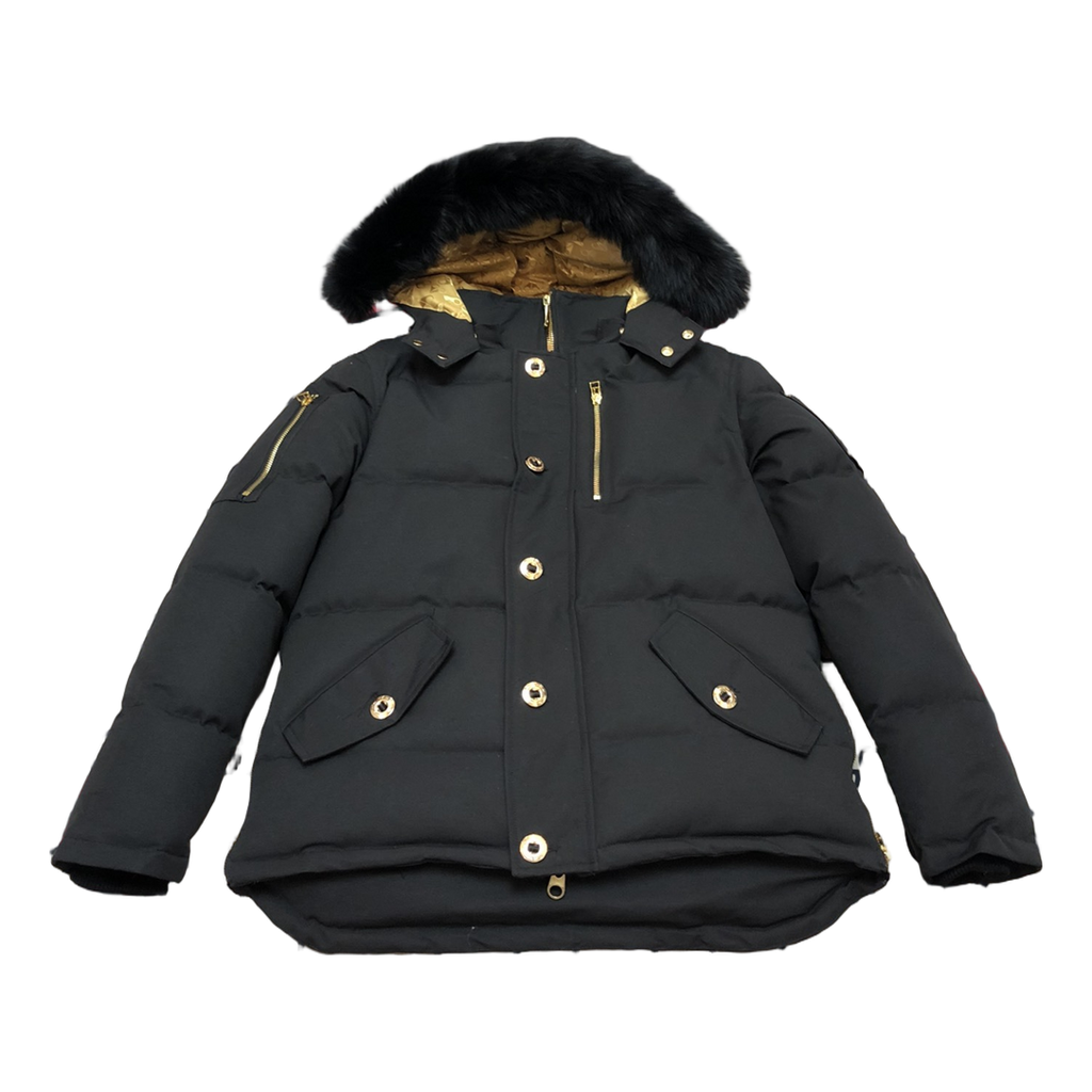Moose Knuckles Gold 3Q Fur-Trim Puffer Jacket | Black | Canadian Down