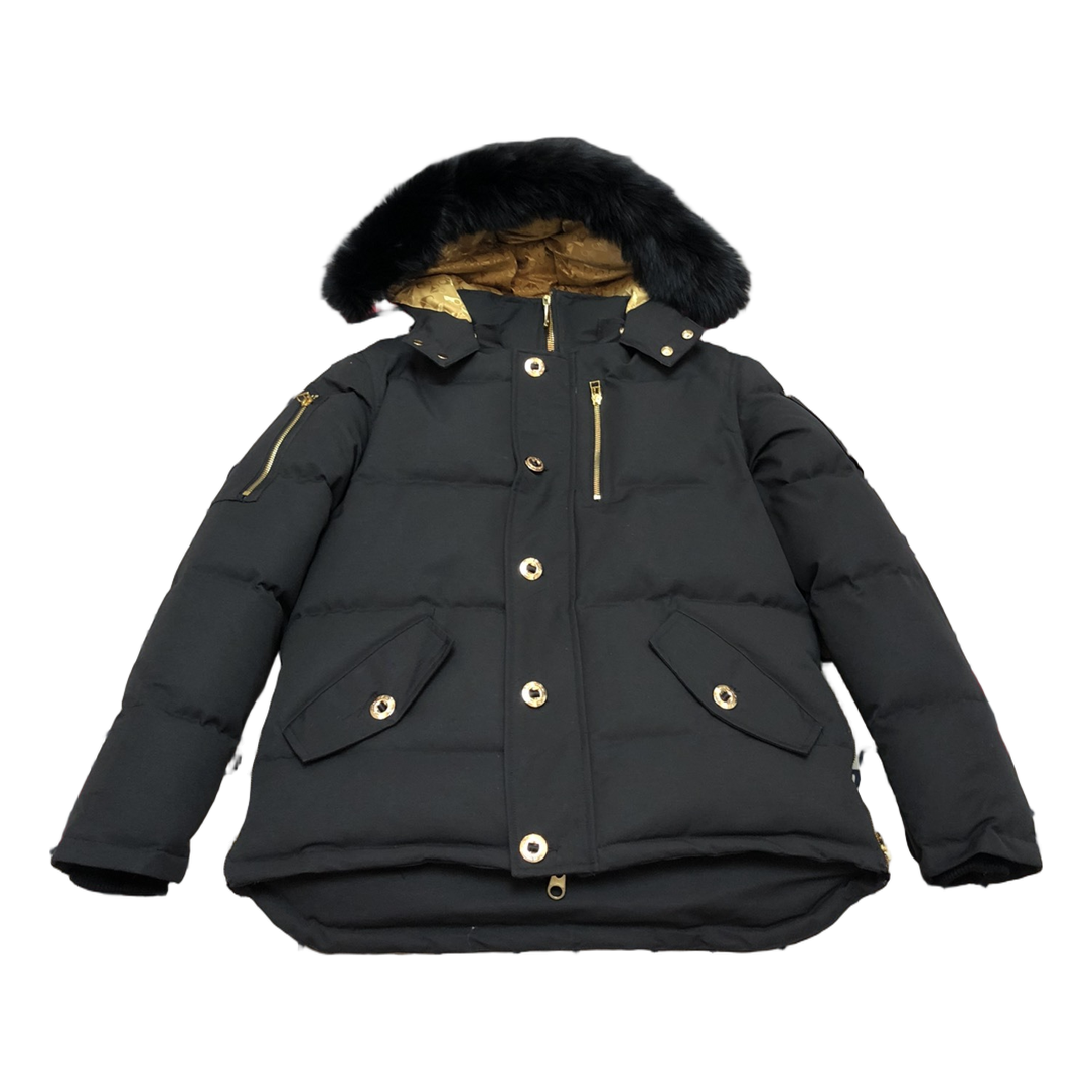 Moose Knuckles Gold 3Q Fur-Trim Puffer Jacket | Black | Canadian Down
