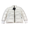 Moose Knuckles Logo-Zip Quilted Puffer Bomber | Off White | Canadian Down
