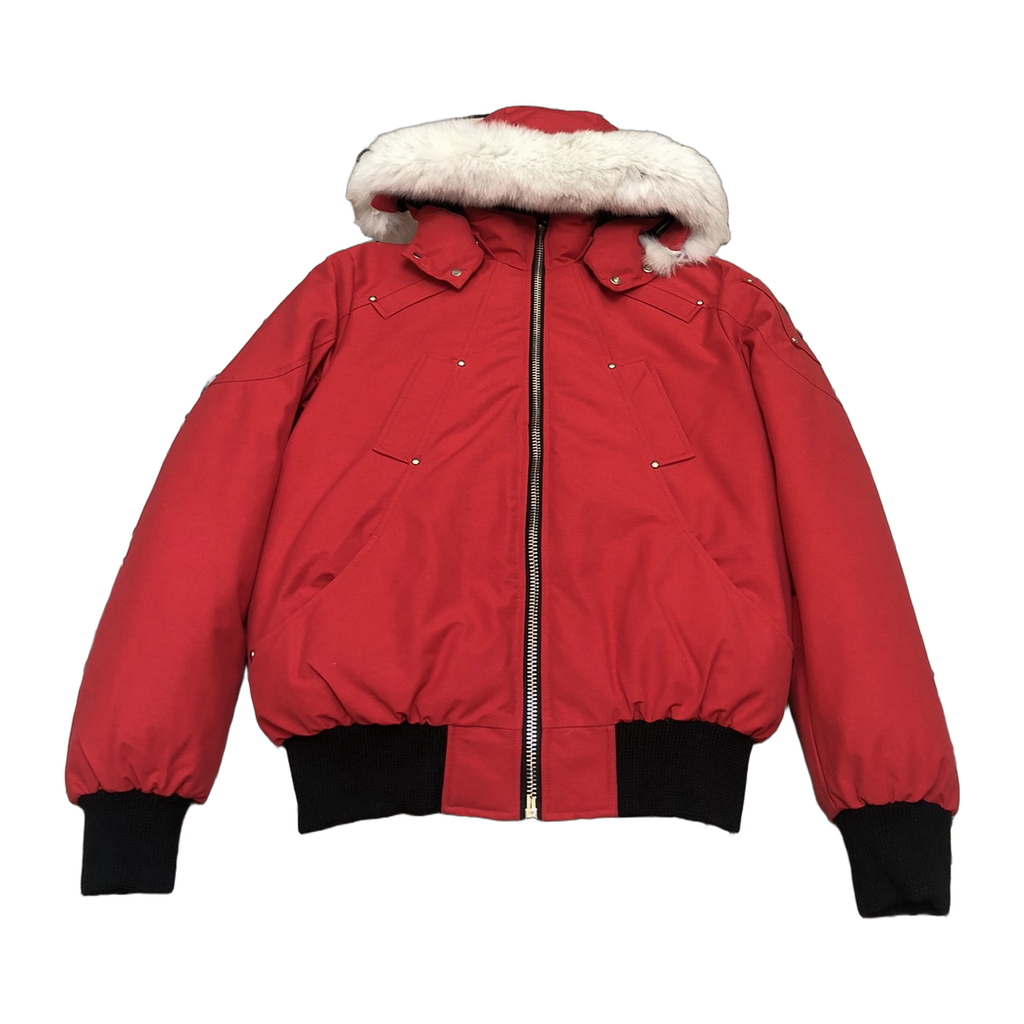Moose Knuckles Men's Original Ballistic Shearling-Trim Bomber | Black | Canadian Down
