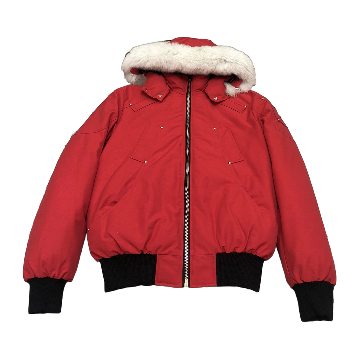 Moose Knuckles Men's Original Ballistic Shearling-Trim Bomber | Black | Canadian Down