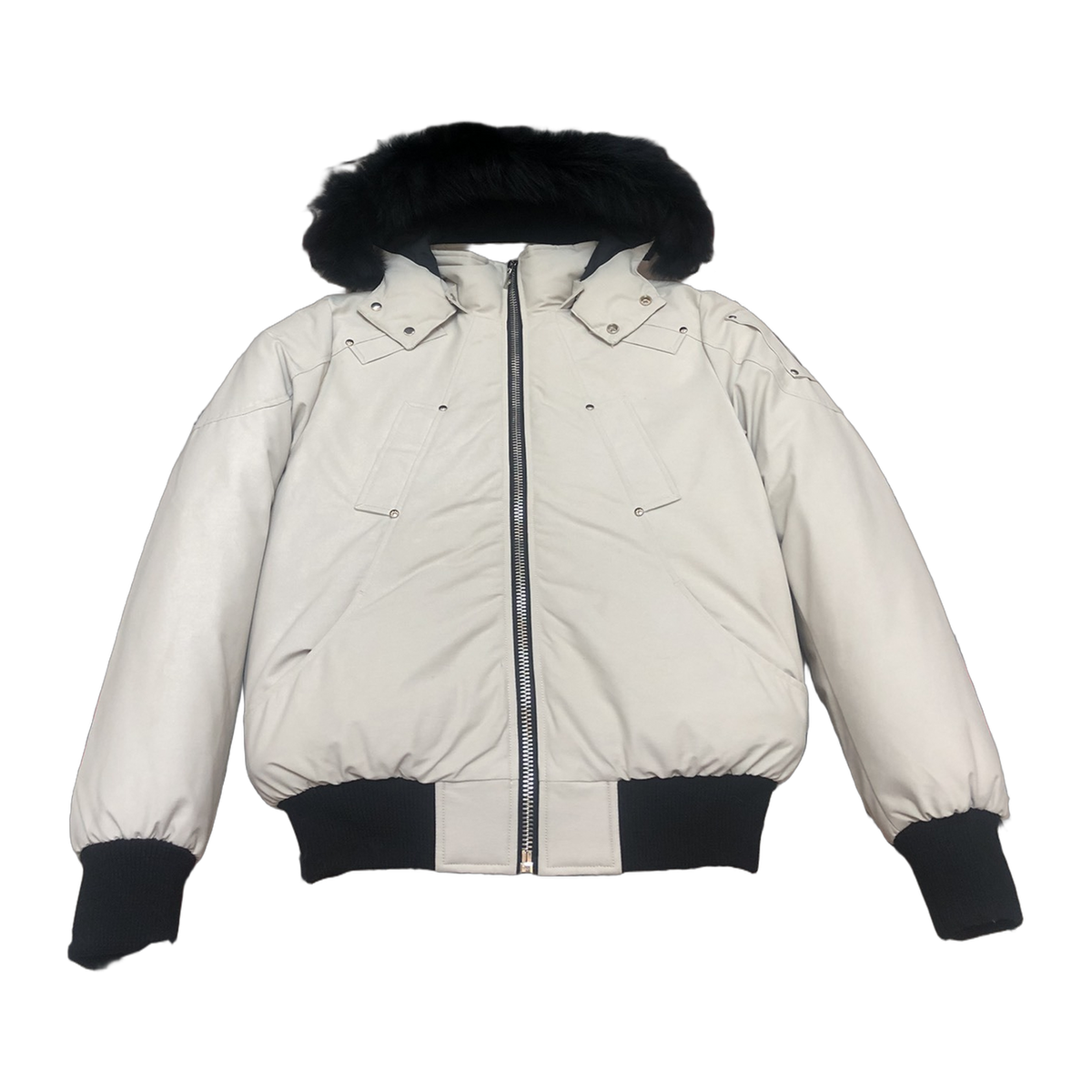 Moose Knuckles Men's Original Ballistic Shearling-Trim Bomber | Black | Canadian Down