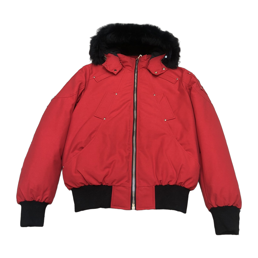 Moose Knuckles Men's Original Ballistic Shearling-Trim Bomber | Black | Canadian Down