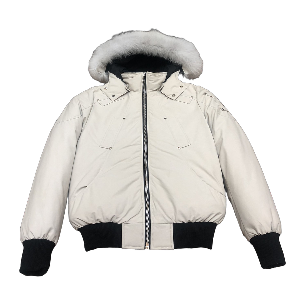 Moose Knuckles Men's Original Ballistic Shearling-Trim Bomber | Black | Canadian Down